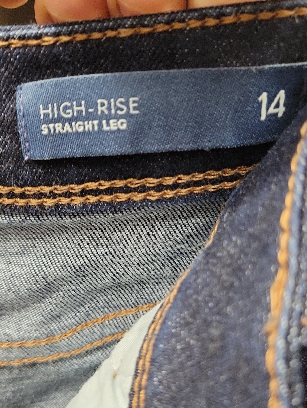High-Rise Straight Leg Womens Jeans - Dark Denim Blue